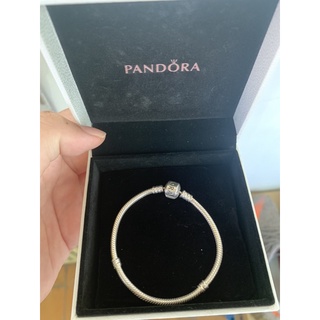 真品pandora 潘朵拉 手環 米奇 迪士尼 愛心 硬環 情人節禮物 滿鑽 手鏈 蛇鏈 17 18 19 固定鏈