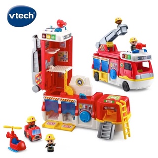 Vtech 2合1消防英雄豪華救援組 消防車 消防隊 雲梯車 消防員 直升機 消防局 救援任務 英雄 伸縮梯 短語 收納