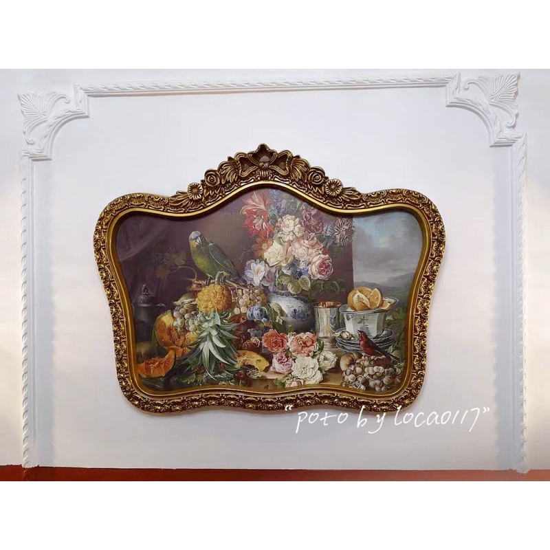 「現貨」歐式華麗金框仿真油畫 水果圖案 花卉、牆壁掛畫、壁畫