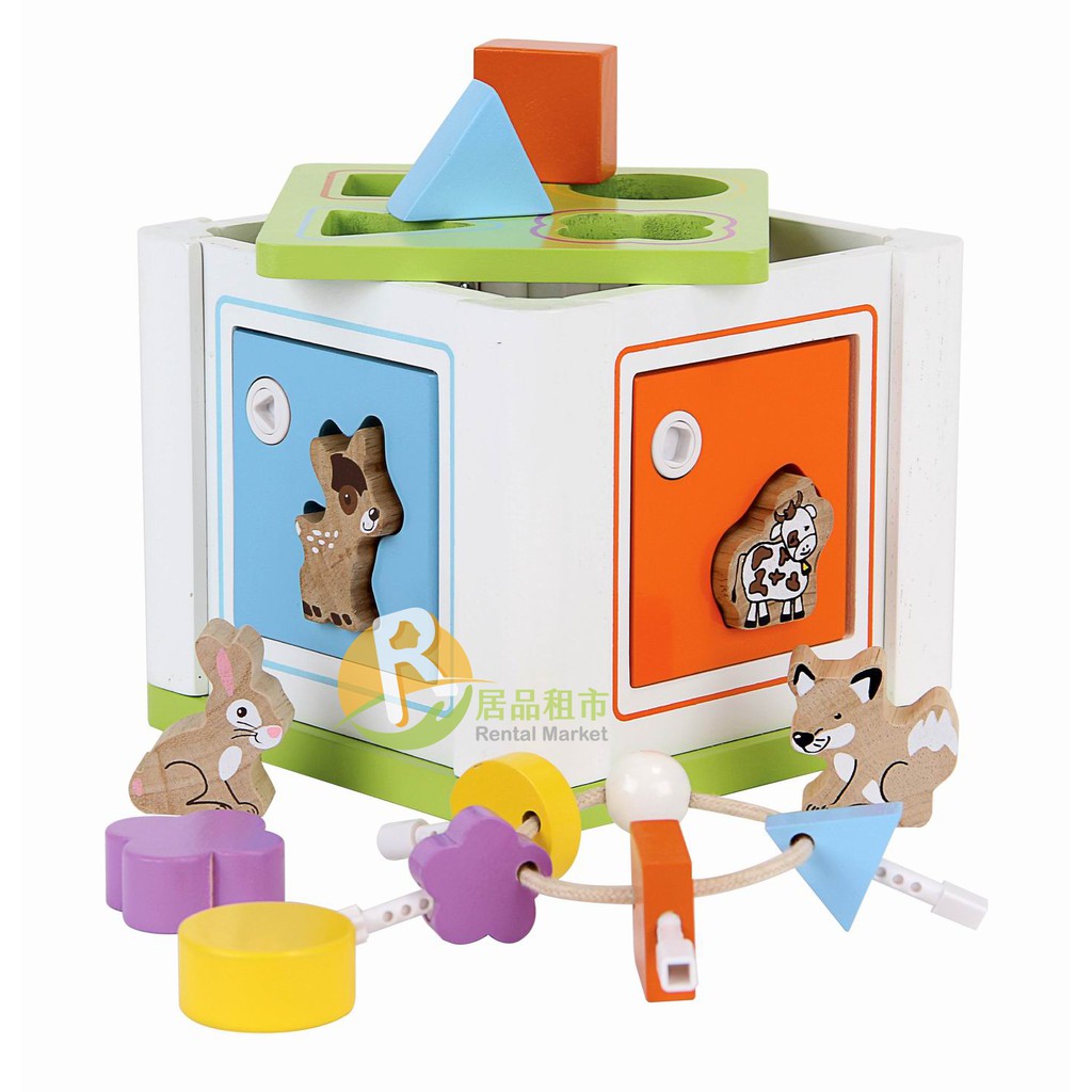 【居品租市】※專業出租平台 - 嬰幼玩具※ mentari 木頭玩具 益智解鎖配對積木寶盒