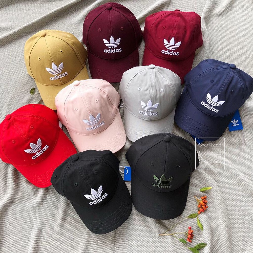 【Sharkhead】Adidas Original cap 黑 白 粉 愛迪達 老帽 鴨舌帽 三葉草 藍 EC3603