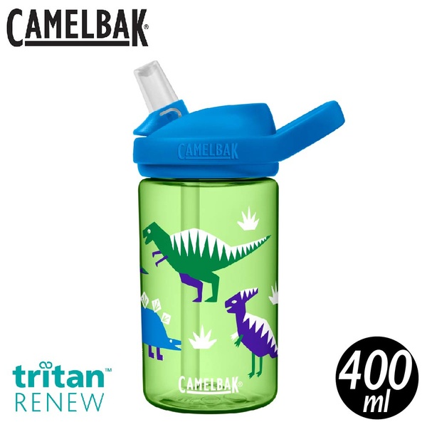 【CamelBak 美國 400ml eddy+kids兒童吸管運動水瓶《嘻哈恐龍》】CB2472301041/水壺