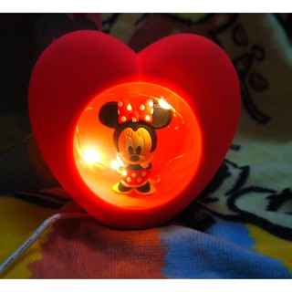 正版﹝Disney﹞授權※Mickey Mouse米老鼠/米奇※【米妮心型造型】USB LED小夜燈