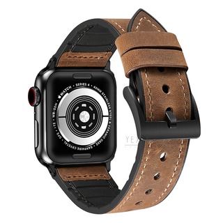 瘋馬棕紋真皮錶帶 適用 apple watch 錶帶 iwatch SE 1-9代通用 41mm 45mm 舒適透氣