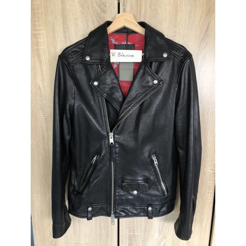 ⚠️現貨AllSaints Hedworth 騎士皮衣翻領機車皮外衣Leather Biker Jacket | 蝦皮購物