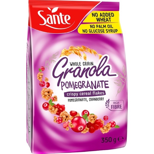 🌟即期商品🌟 【波蘭SANTE珊德】Granola 脆粒果麥 麥片 穀片 紅石榴350g