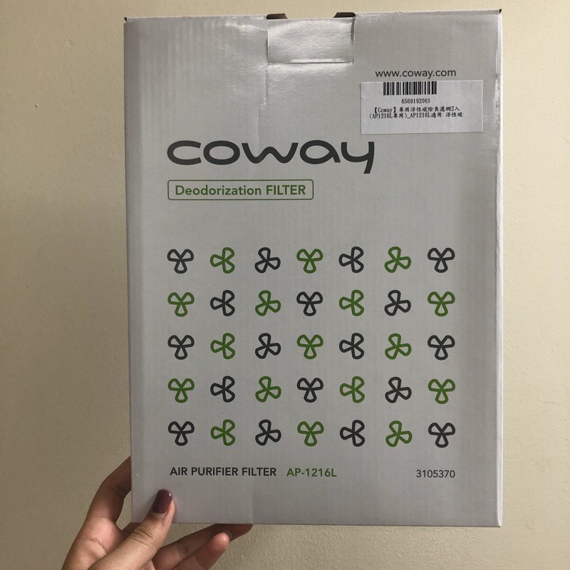 【Coway】專用活性碳除臭濾網2入(AP1216L專用) *3盒