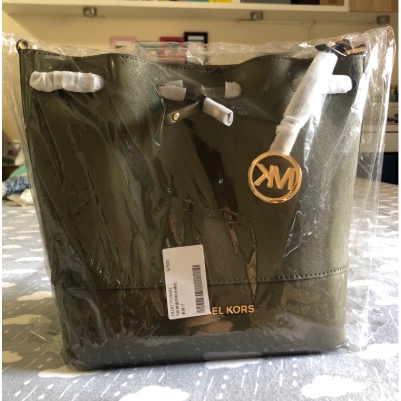 Michael kors MK 防刮水桶包 墨綠色