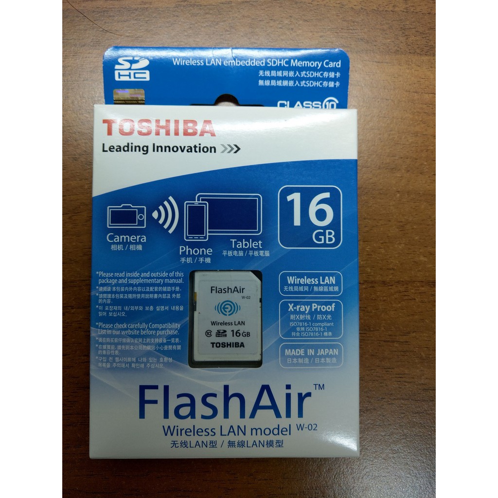 TOSHIBA 16G FlashAir Wi-Fi SDHC Class10 無線傳輸記憶卡