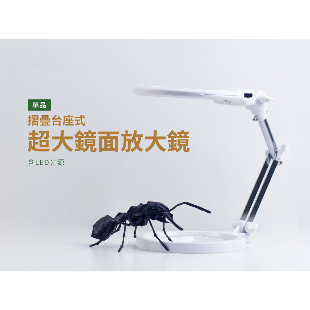 【螞蟻帝國】摺疊台座式超大鏡面放大鏡 觀察用品 飼養用品 養螞蟻