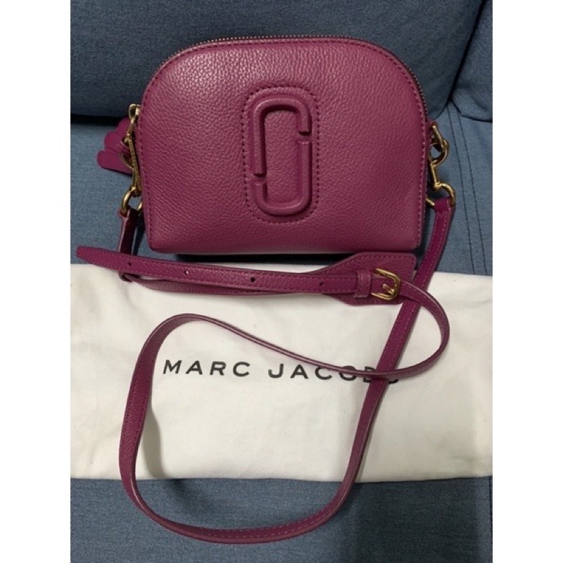 MARC JACOBS marc jacobs雙J荔枝紋牛皮皮革雙層流蘇半月包  二手