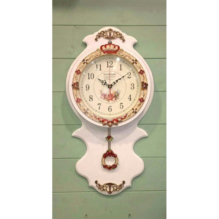《齊洛瓦鄉村風雜貨》古典刷白鐘擺掛鐘