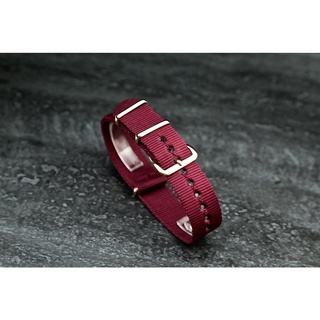 D W 可用(酒紅色) 18mm Watch Strap 尼龍NATO zulu G10時尚軍錶錶帶＋玫瑰金扣