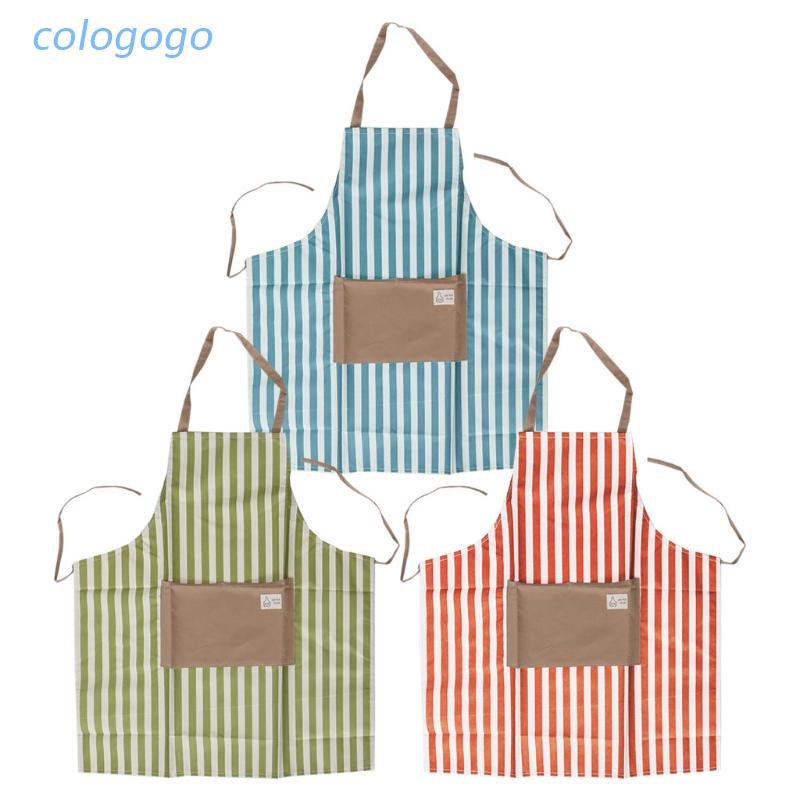 COLO  （1條）條紋款韓版時尚防水無袖成人圍裙