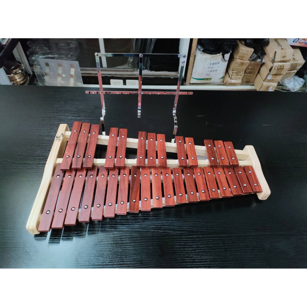 聯豐樂器 全新32鍵木琴 台製 32音 桌上木琴 奧福打擊樂器 含琴架 琴槌 專用琴袋 桃園現貨 蝦皮購物