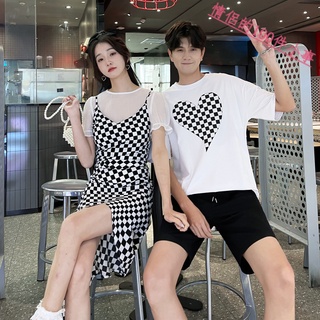 【COUPLE】情侶裝2022❗❗夏季新款感收腰顯瘦格子吊帶連衣裙你衣我裙潮