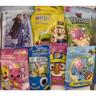 🇰🇷韓國站🇰🇷維他命糖 維他命C D 大耳狗 Pororo TAYO baby shark 碰碰狐 冰雪奇緣 維他命錠片