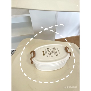 【優選精品】韓國ins日式便當盒奶油雙層大容量學生上班族午餐盒愛心便當密封ins風韓國 0uB8