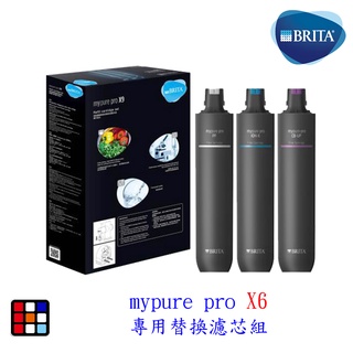 德國 BRITA mypure pro X6 專用替換濾心組 僅適用X6四階段過濾硬水軟化型淨水器