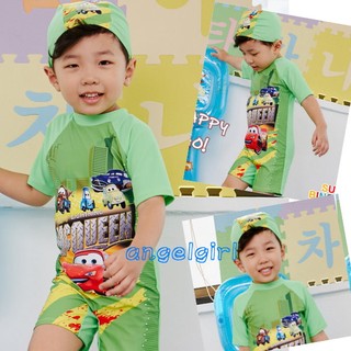 mama小舖/韓國泡溫泉兒童一件式泳衣+泳帽運動型泳衣/麥昆造型服/衝浪衣連身兒童泳裝