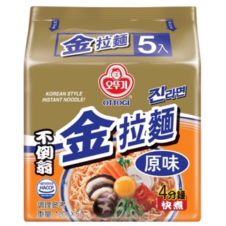 【優惠】 韓國不倒翁 OTTOGI 金拉麵（原味）單包嘗鮮 或 1袋(5入)