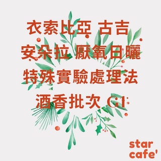 †星星咖啡†衣索比亞 古吉 安朵拉 厭氧日曬特殊實驗處理法 酒香批次 G1