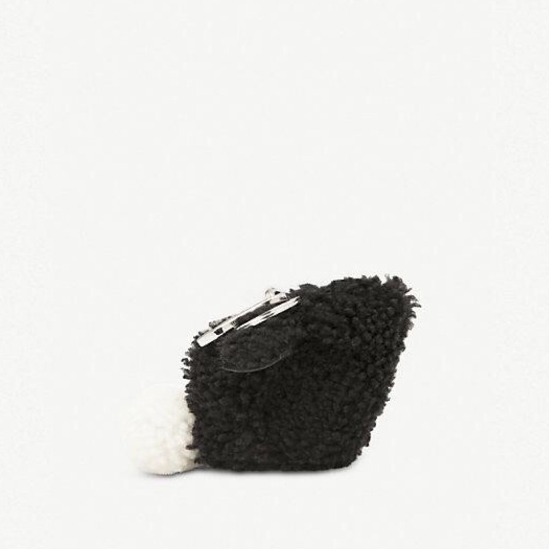 LOEWE Black Bunny Shearling Charm 羊毛 兔子 吊飾