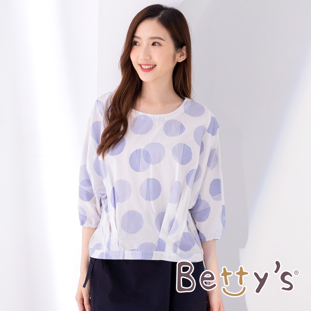 betty’s貝蒂思(05)圓點布蝙蝠袖上衣(白色)