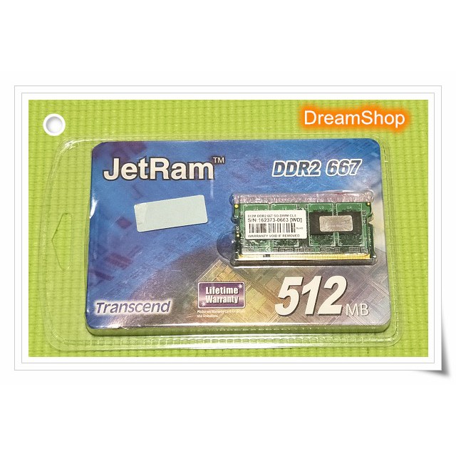 【DreamShop】原廠Trandscend 創見 筆記型 512MB DDR2-667公司貨 JetRam 終身保固