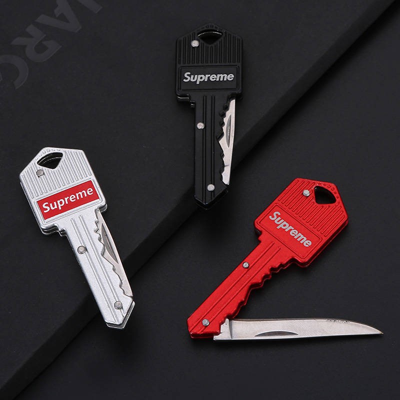 熱賣戶外迷你潮牌SUPREME鑰匙刀隨身實用野外求生鑰匙扣男汽車配禮品熱賣