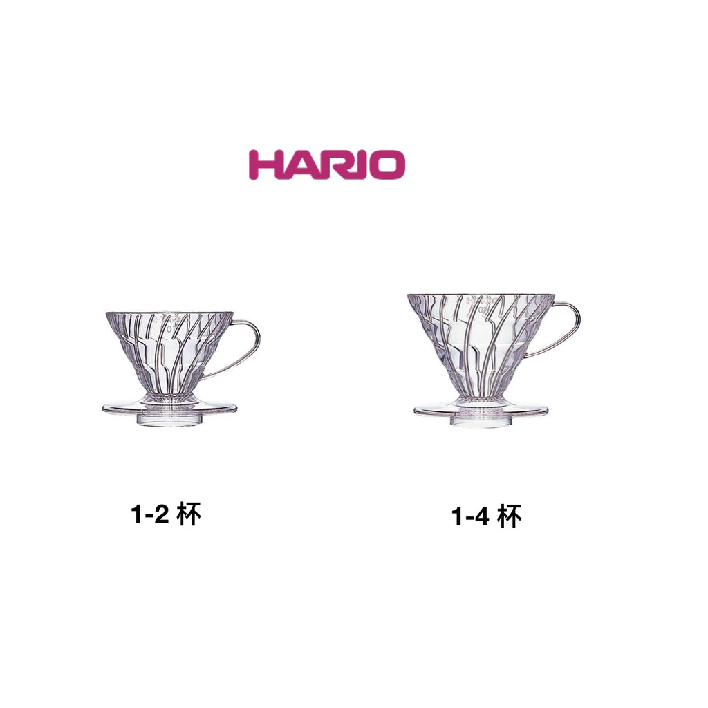 HARIO V60樹脂透明濾杯(VD-01T / VD-02T)