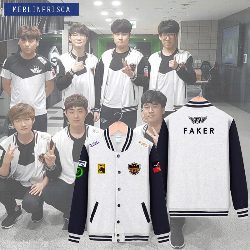 LOL衣服skt t1戰隊隊服比賽服faker同款棒球服衛衣外套