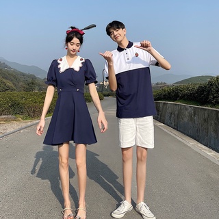 【COUPLE】情侶裝💕💕年輕款旗袍改良連衣裙男T恤夏裝