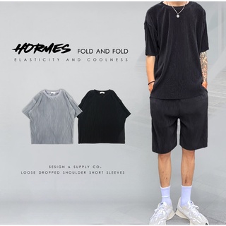 [HORMES] 00731 (上衣) 百折皺摺上衣 套裝 超彈性寬鬆 彈性涼感 節約百搭 寬鬆版型