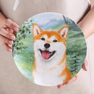 柴犬陶瓷西餐盤菜盤牛排盤子創意寵物家用陶瓷餐具
