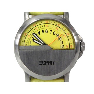 石英錶 [ESPRIT S2937] 思捷環球 半面錶[黃色面]/中性/新潮/軍錶