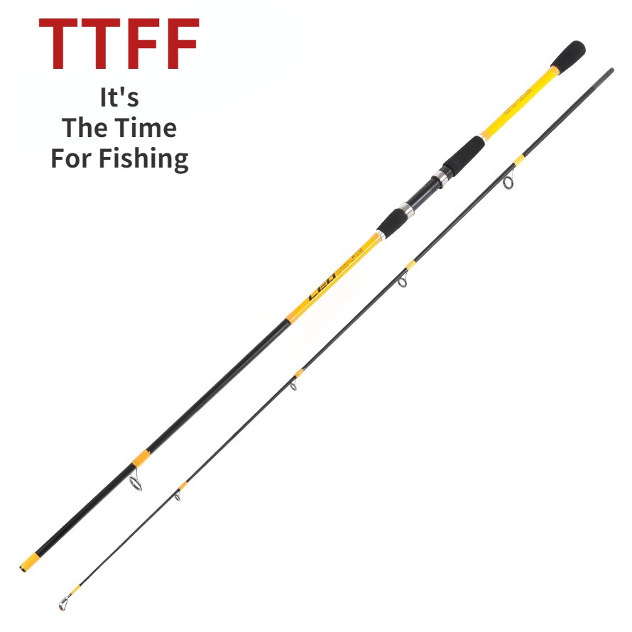 【TTFF】漁具黃色玻璃鋼路亞竿軟調路亞海竿漁具批發
