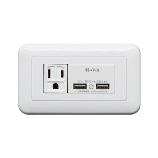 朝日電工 P-USB-UR012 埋入式雙USB插座附單接地插座組 USB插座面板 USB模組 插座模組 電源插座