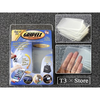 【T3】萬能矽膠貼 十片裝 Gripeez 矽膠 無痕 魔力貼 防滑貼 萬用強力貼 牆壁貼 手機架 底座貼【HF02】