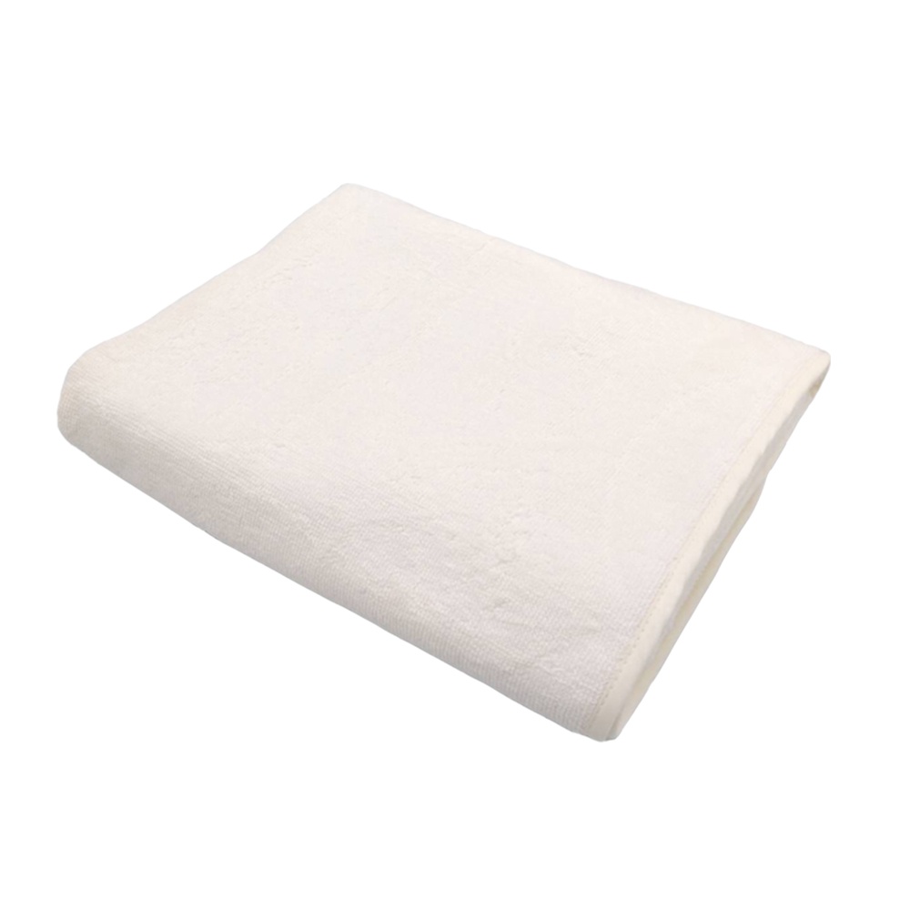 永鵬毛巾(台灣製) 包邊浴巾 / 100%純棉 / 米白色 -金鵬巾緻親子館