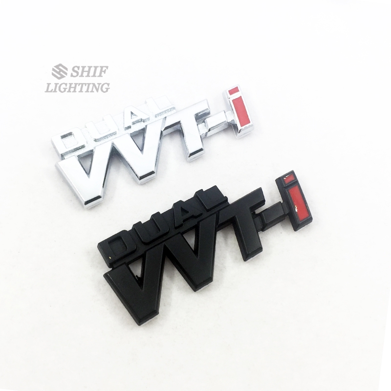 1 x 金屬鉻 DUAL VVTI VVT-I 標誌字母汽車汽車後側標誌徽章貼紙貼花替換豐田