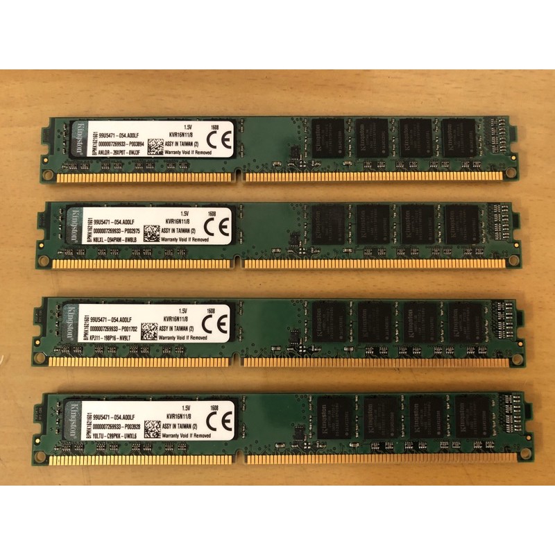 金士頓 DDR3 8G 1600桌上型記憶體(窄版)