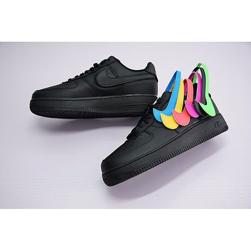 black nike air force 1 swoosh pack