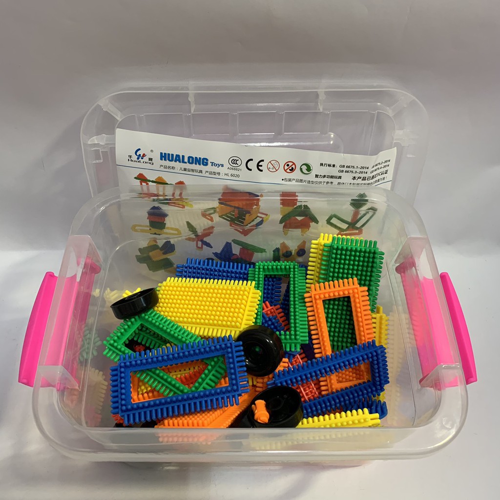 {現貨}智力多功能玩具積木 (零件約55件) 刺蝟積木  刺刺積木  連接積木  盒裝積木 組合 拼裝  益智玩具