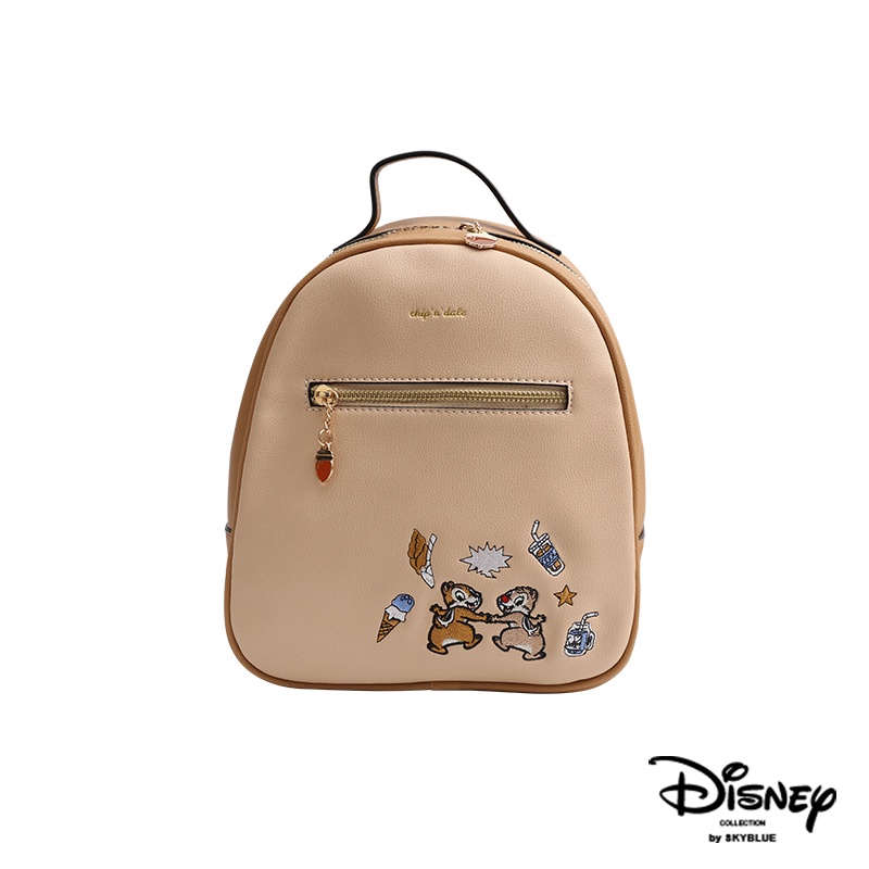 天藍小舖-迪士尼系列派對甜品刺繡奇奇蒂蒂款皮革後背包-單1款-A12122023