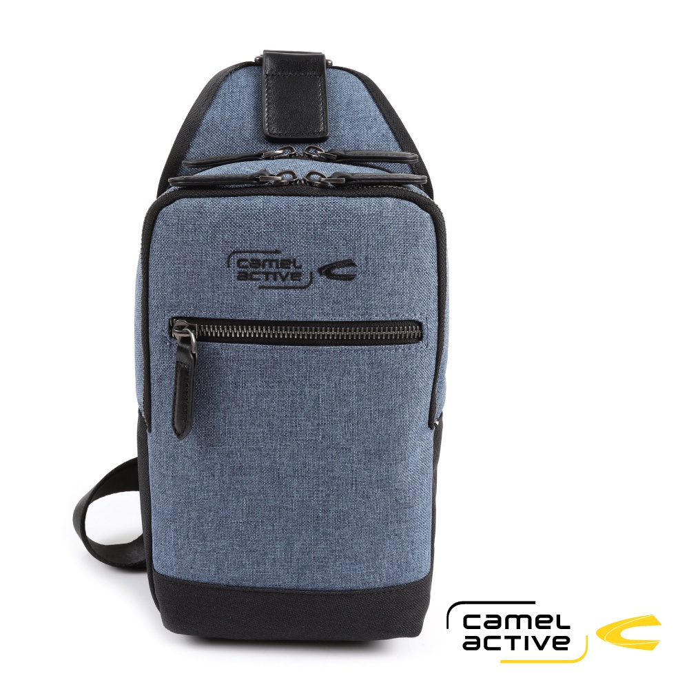 【Camel Active】James系列 休閒個性肩背包-黑藍/C28C80001703