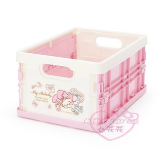 ♥小公主日本精品♥Melody美樂蒂粉色收納箱S號置物籃收納籃玩具籃可疊高堆疊折疊 12047703