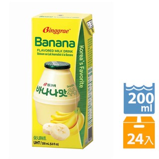 ✅全台免運 韓國Binggrae香蕉牛奶 200ml x 24瓶 Binggrae 保久乳 香蕉牛奶