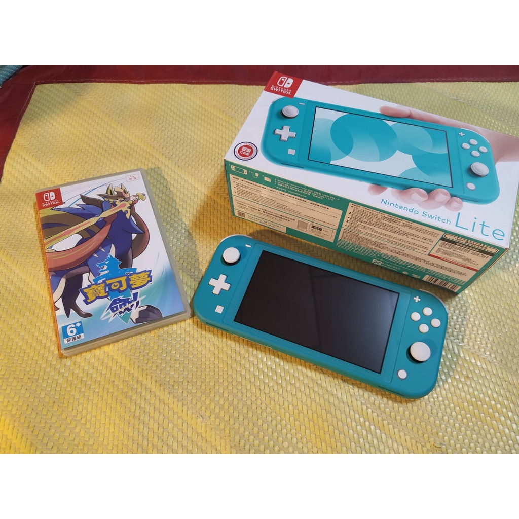 Switch Lite 二手 藍綠款 + 寶可夢劍