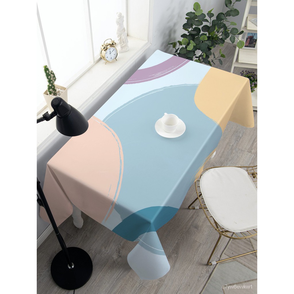 簡居台布 可客製時尚極簡色塊防水隔熱易洗餐桌布學生宿舍書桌茶几布台布 蝦皮購物